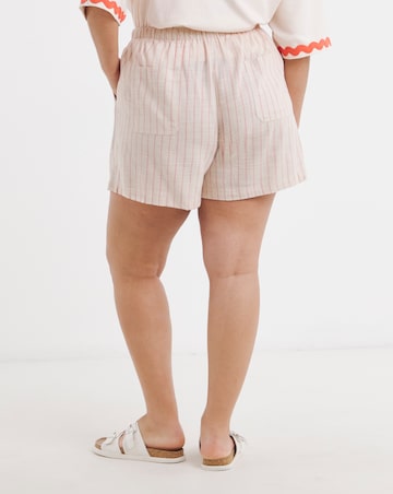 Pink Stripe Linen Shorts