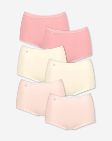 Sloggi (6 Pack) Cotton Basic Maxi Knickers Pink Multi