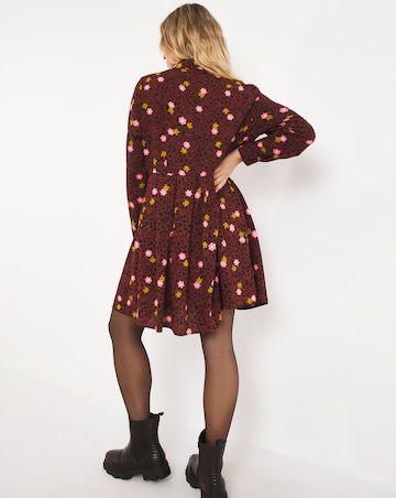 Mixed Animal Print Button Through Shirt Dress
