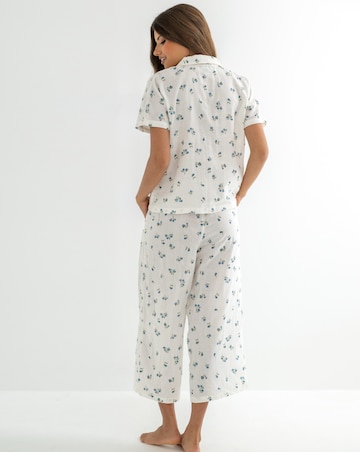 Pour Moi Cloth Revere Collar Shirt And Cropped Trousers PJ Set