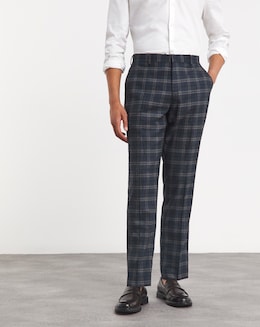 Textured Window Pane Check Suit Trouser