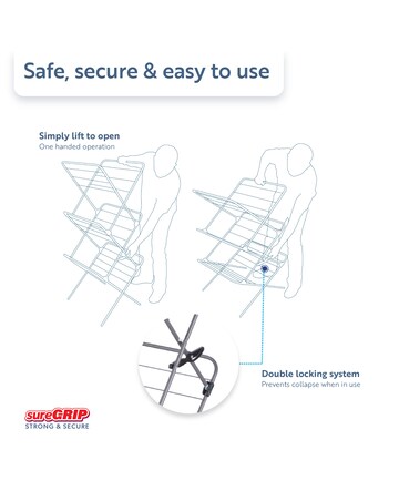 Minky Suregrip Long Drop Three Tier Airer