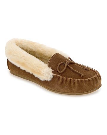 Fiora Suede Moccasin Slippers - Extra Wide Fit (EEE)