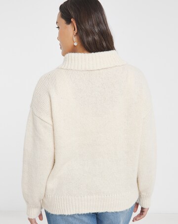Simply Be Cream Collar Cardigan