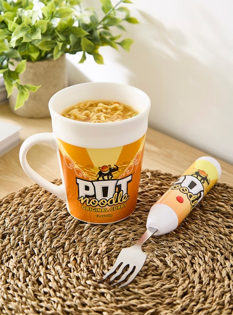 Pot Noodle Curry Mug and Spinning Fork