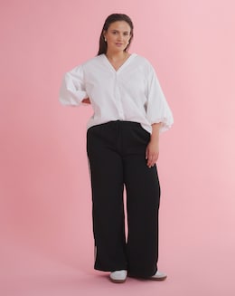 Simply Be White Pure Cotton Button Through Blouse
