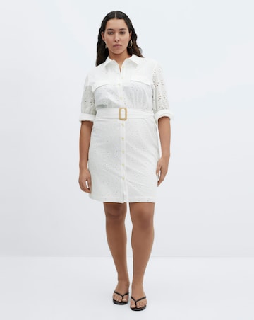 Mango Shirly Broiderie Anglaise Mini Shirt Dress