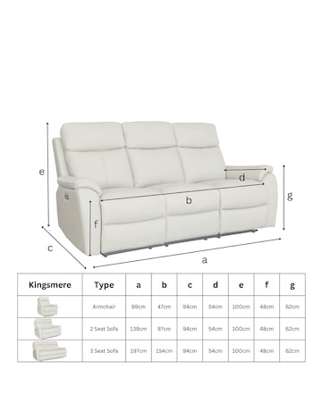 Aspire Kingsmere Leather Power Recliner Armchair