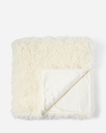 Mongolian Faux Fur Throw - Ivory