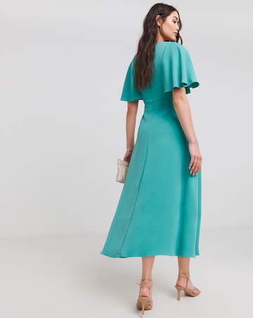Joanna Hope Green Angel Sleeve Midi Dress