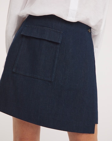 Whistles Indigo Denim Mini Wrap Skirt