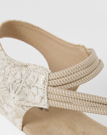Cushion Walk Beige Printed Touch-Fasten Sandals - Wide Fit (E)