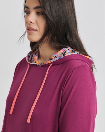 Joe Browns Jersey Longline Hoodie Plum
