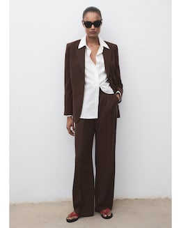 Mango Brown Straight-Leg Trousers