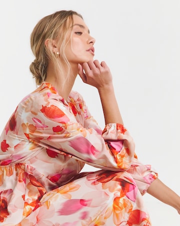 Flounce London Floral Wrap Midaxi Dress