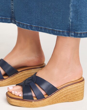 Janet Leather Wedge Mule Wide E Fit