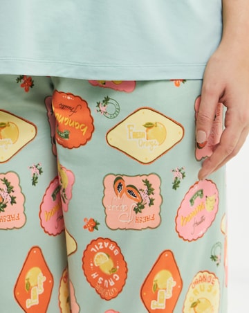 Figleaves Blanket Stitch Fruit Pyjama Set