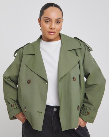 Khaki Cropped Trench