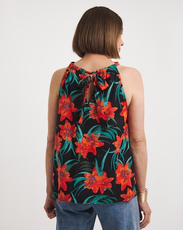Tropical Print Halter Neck Vest