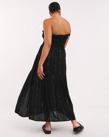 Lurex Bandeau Maxi Beach Dress