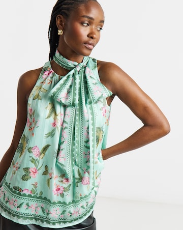 Joanna Hope Halter Neck Drape Blouse