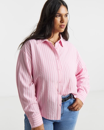 Boxy Striped Seersucker Shirt
