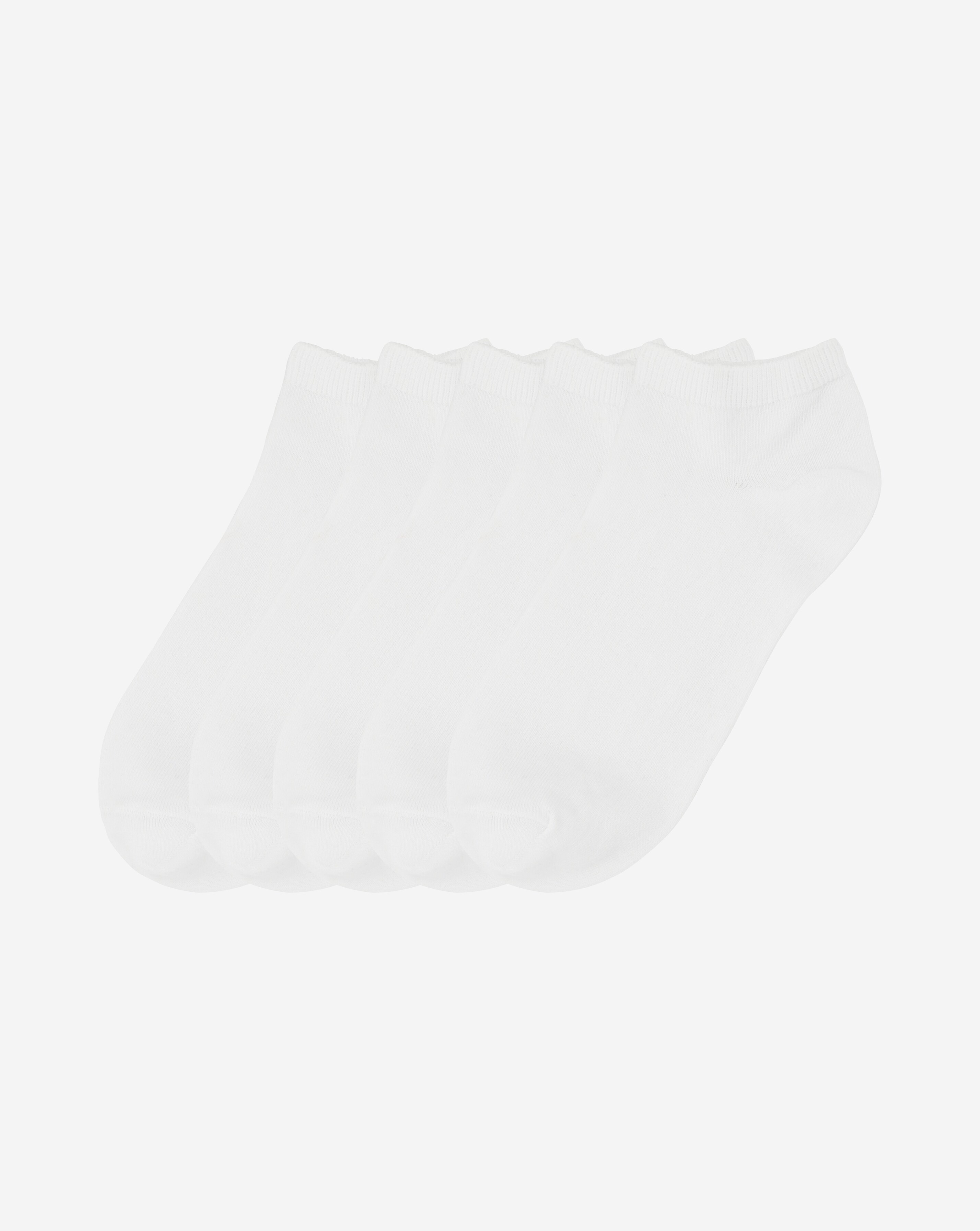 5 Pack Value White Trainer Socks