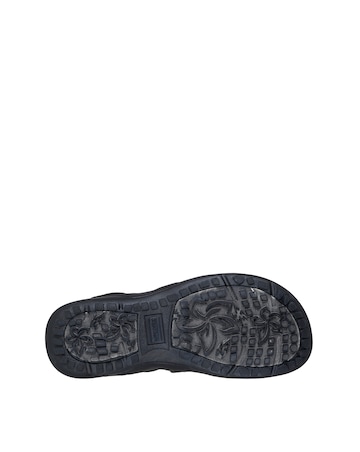 Skechers Black Reggae Stretch Flex Sandals - Wide Fit (E)