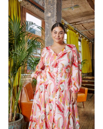 FatFace Peony Painted Leaves Maxi Dress