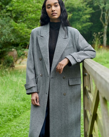 Ro&Zo Herringbone Double Breasted Overcoat