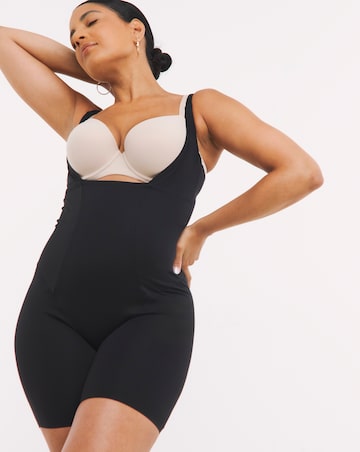 Figleaves Smoothing Shaping Wear Your Own Bra Thigh & Body Slimmer Black