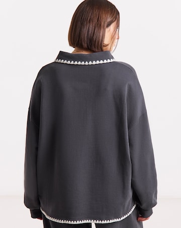Simply Be Slate Grey Whipstitch Sweatshirt