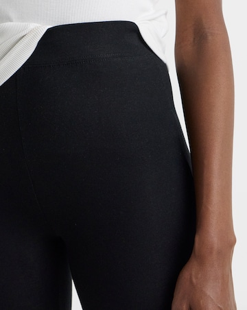 Black Cropped Jersey Leggings