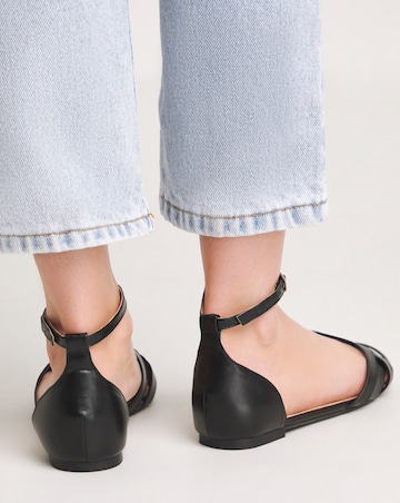 Lydia Cut Out Peep Toe Ballerina - Extra Wide Fit (EEE)
