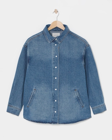 Mid Blue Oversized Denim Shacket