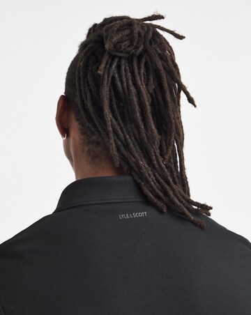 Lyle & Scott Short Sleeve Ottoman Half Zip Polo - Black