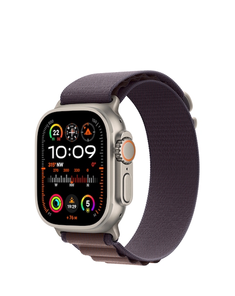 Apple Watch Ultra 2 Cellular 49mm Titanium Case with Indigo Alpine Loop - Large