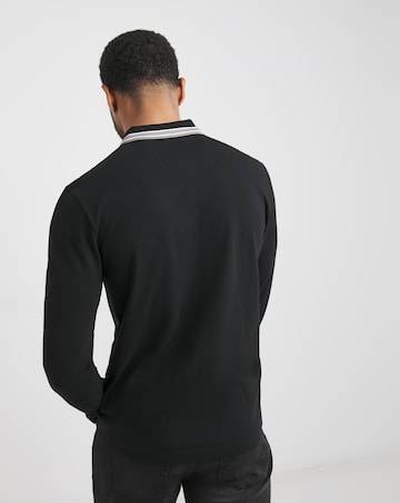 BOSS Classic Long Sleeve Charcoal Plisy Polo