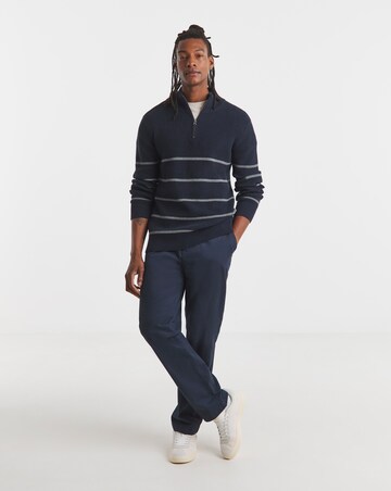 Fisherman Stripe 1/4 Zip Knitted Jumper