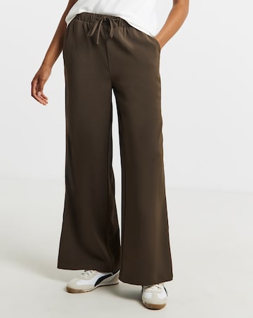 Chocolate Side Stripe Wide Leg Trousers