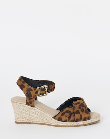 Blaze Twist Detail Espadrille Wedge Sandals - Wide Fit (E)