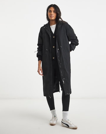 Black Longline Tech Parka