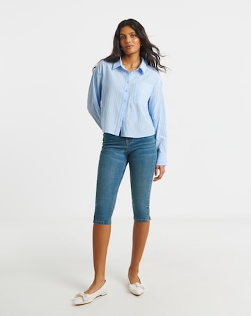 Simply Be Blue Stripe Boxy Shirt