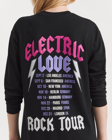 Black Back Print Rock T-Shirt Dress