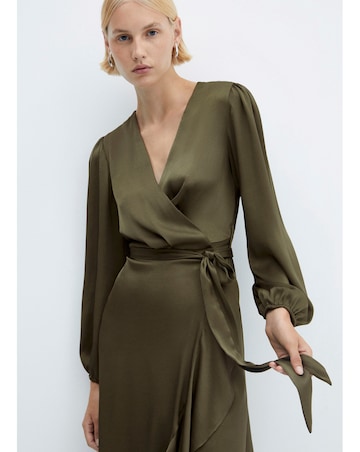 Mango Ruffle Wrap Dress