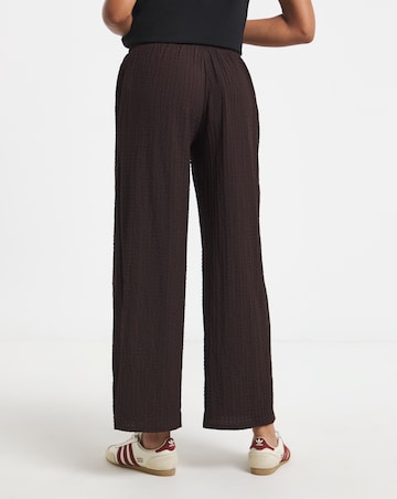 Chocolate Jersey Textured Wide Leg Trousers