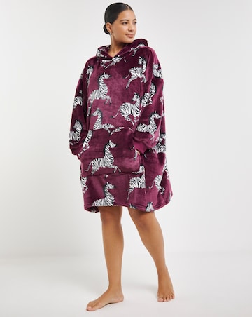 Zebra Print Hooded Lounge Dress