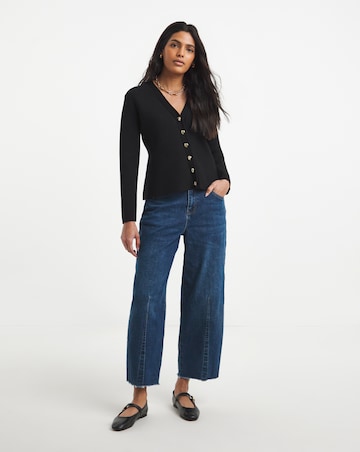 Simply Be Black Cinched Waist Compact Cardigan