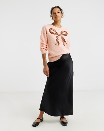 Blush Sequin Bow Jumper