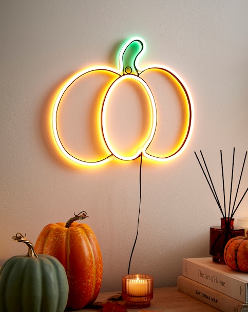 Neon Pumpkin Sign